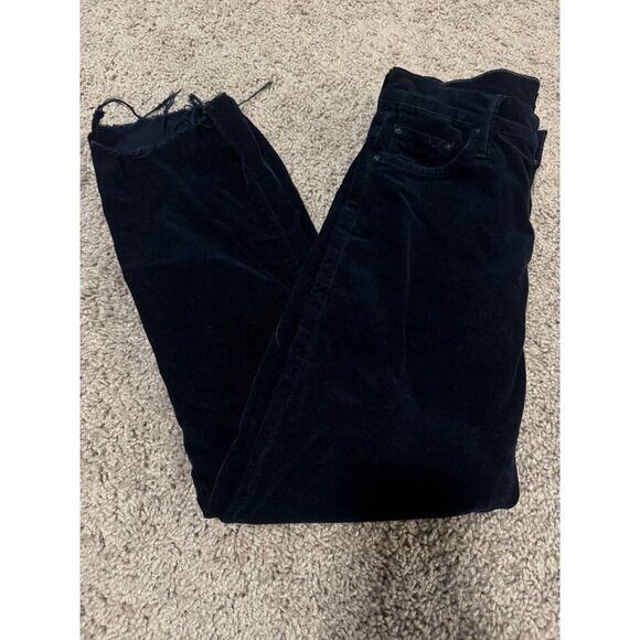 Mother Denim Denim - Mother insider crop step fray navy courdroys